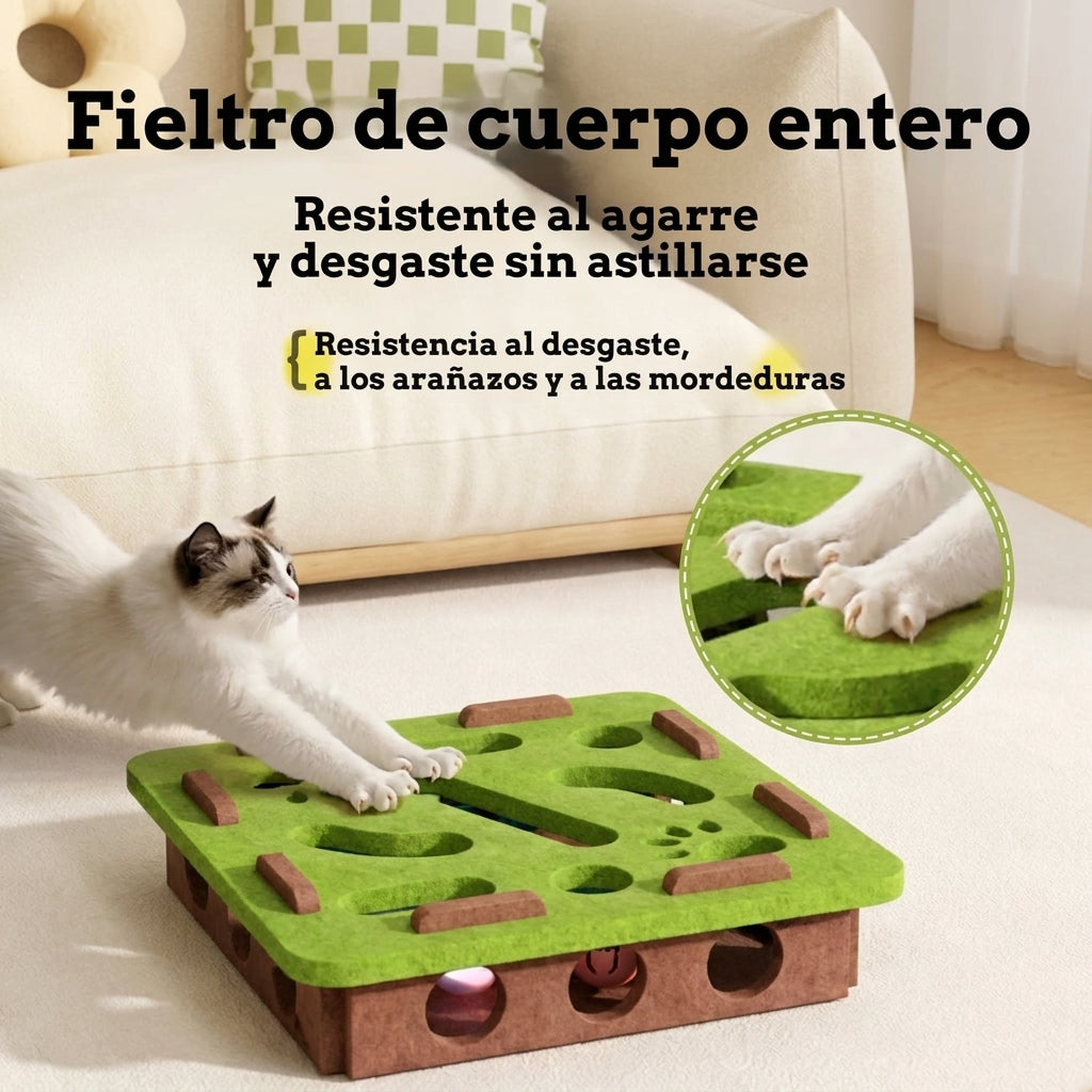 Juguete Laberinto de Fieltro para Gatos con 5 Bolas