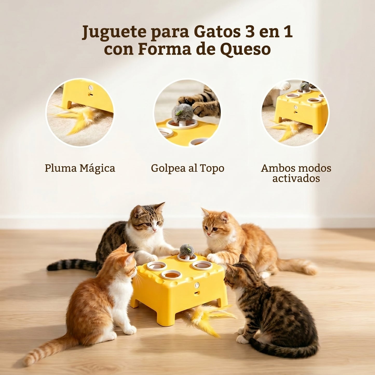 Juguete Interactivo 3 en 1 para Gatos