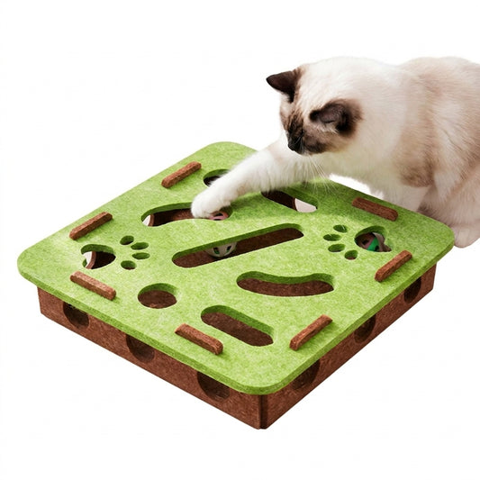 Juguete Laberinto de Fieltro para Gatos con 5 Bolas