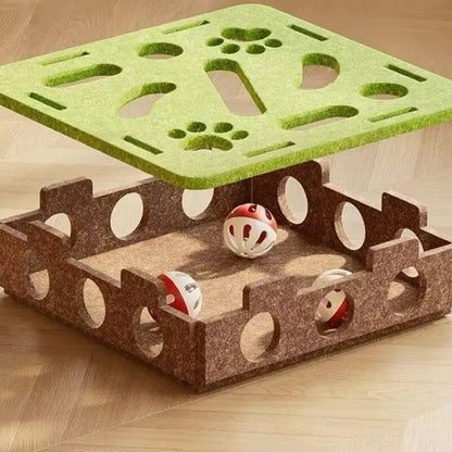 Juguete Laberinto de Fieltro para Gatos con 5 Bolas