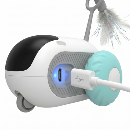 Juguete Interactivo para Gatos – Coche Teledirigido con Plumas