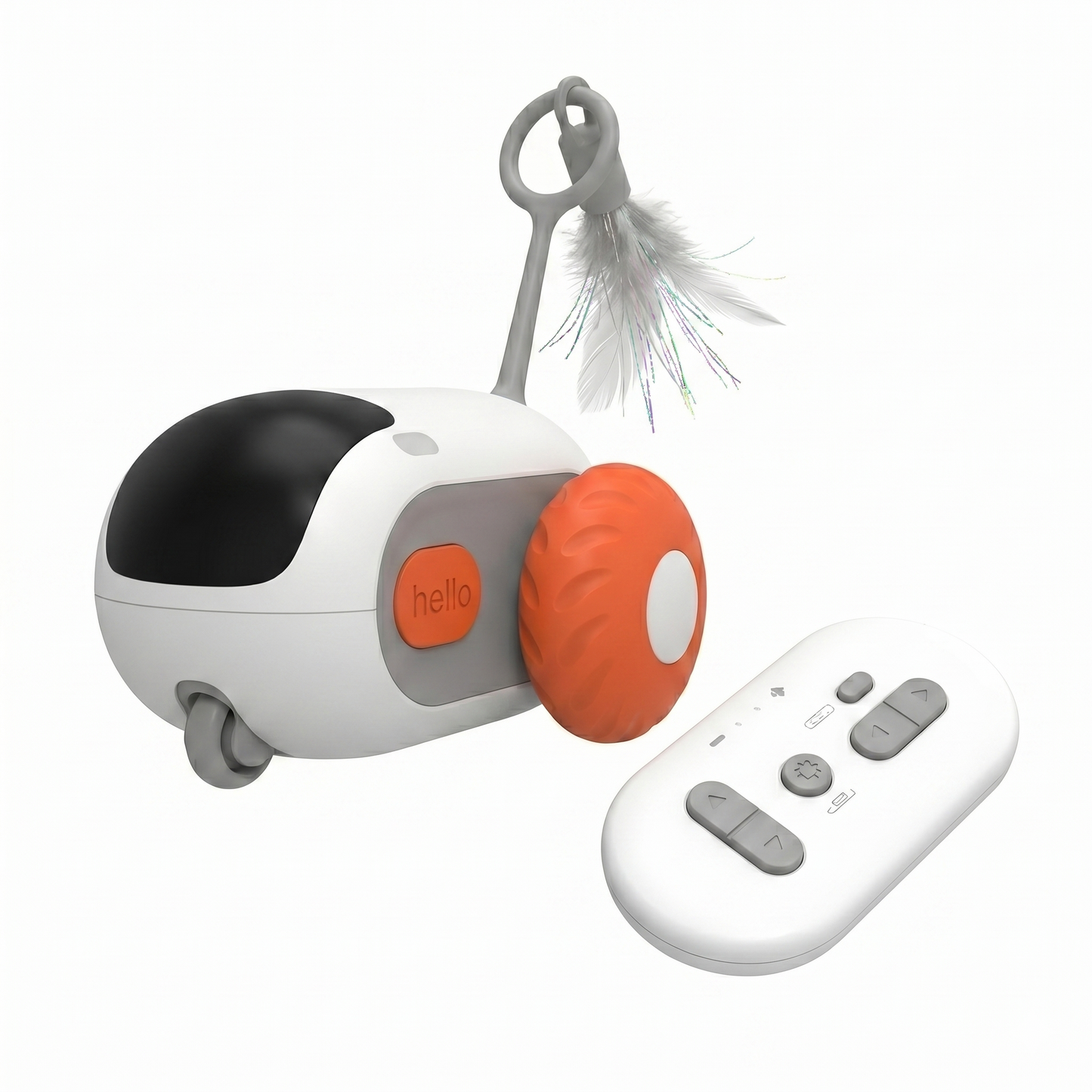 Juguete Interactivo para Gatos – Coche Teledirigido con Plumas