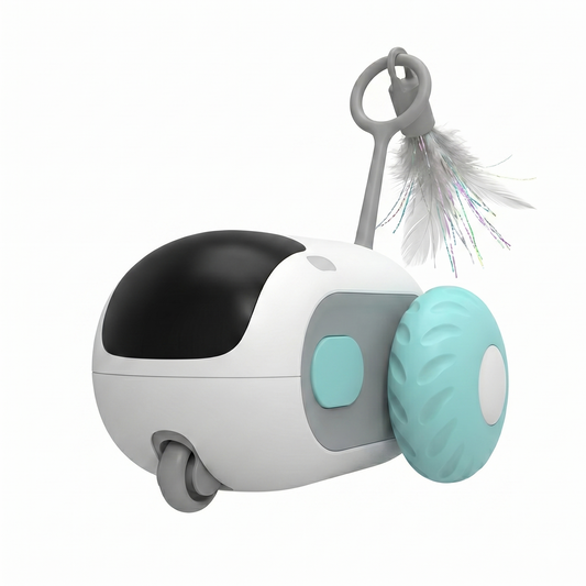 Juguete Interactivo para Gatos – Coche Teledirigido con Plumas
