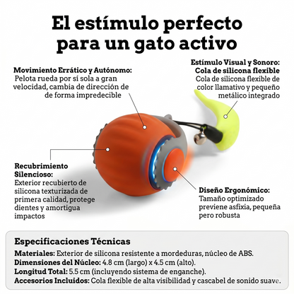Pelota Eléctrica Automática para Gatos