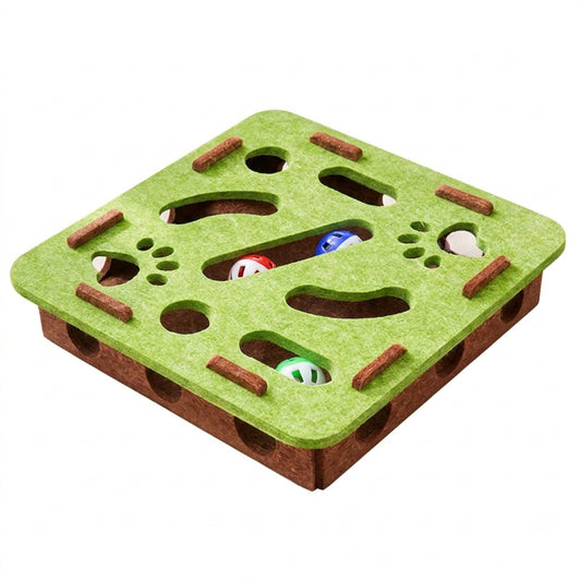 Juguete Laberinto de Fieltro para Gatos con 5 Bolas