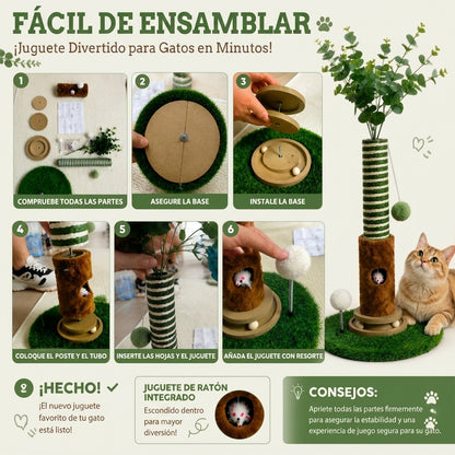 Rascador para Gatos 4 en 1 con Eucalipto y Sisal Natural