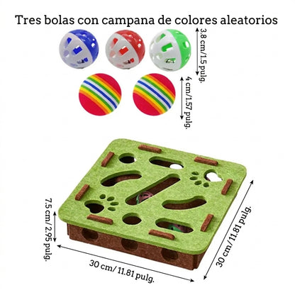 Juguete Laberinto de Fieltro para Gatos con 5 Bolas