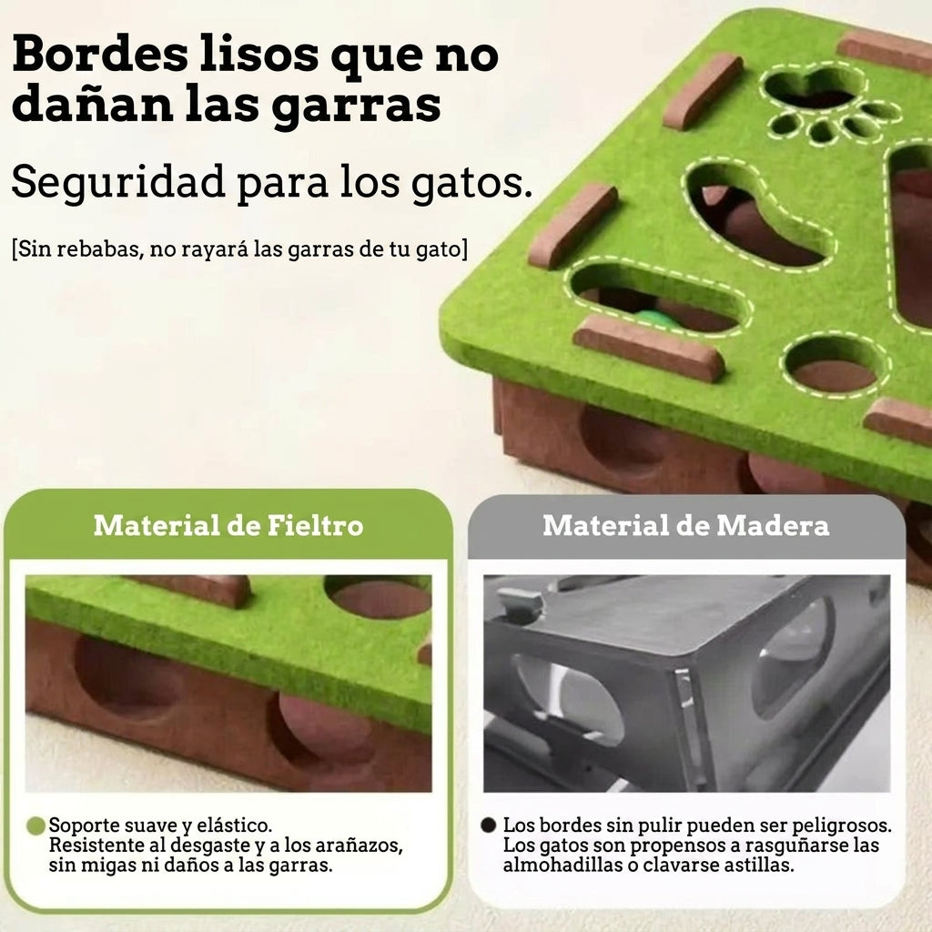 Juguete Laberinto de Fieltro para Gatos con 5 Bolas